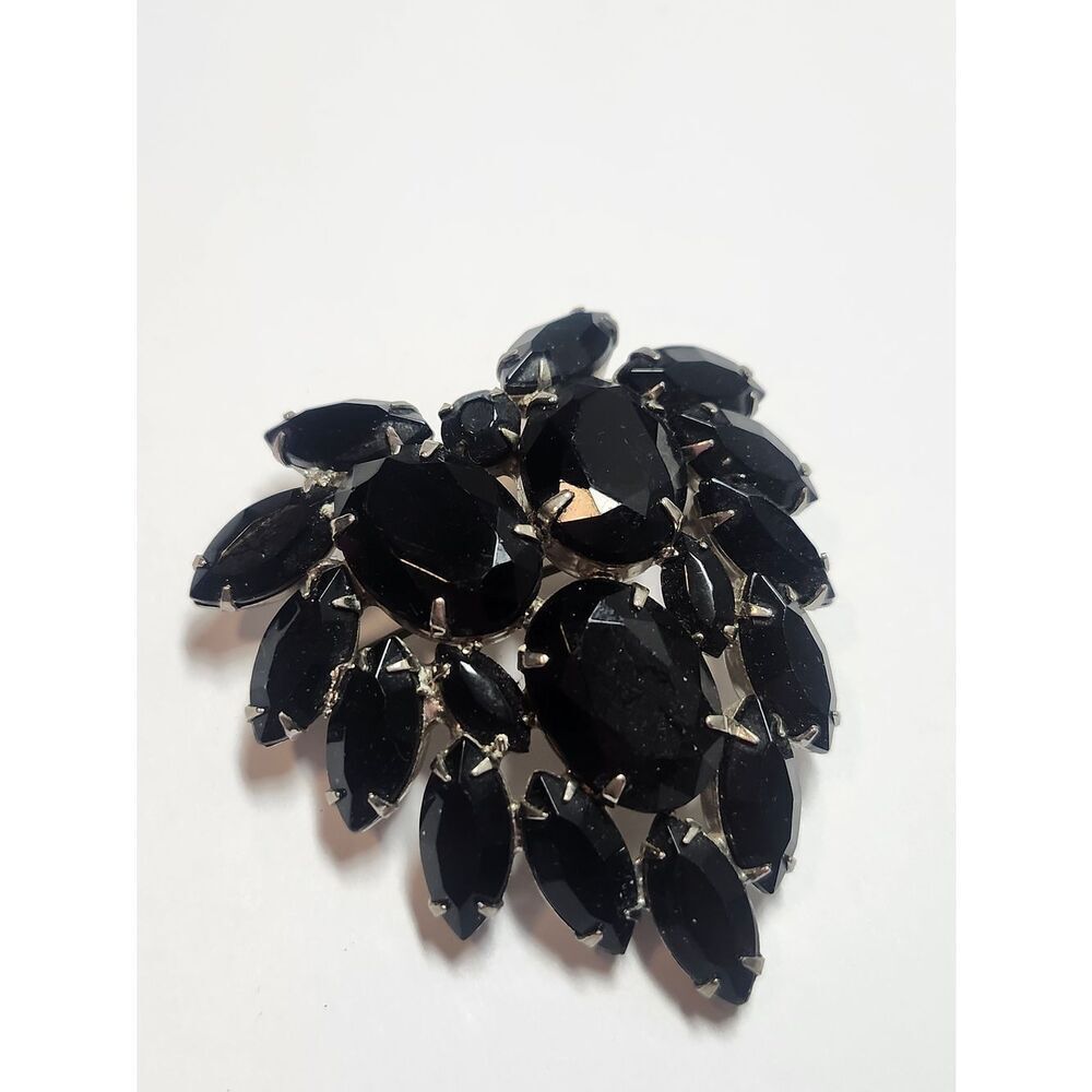 Black And Silver Vintage Brooch - Elegant Women’s Jewelry